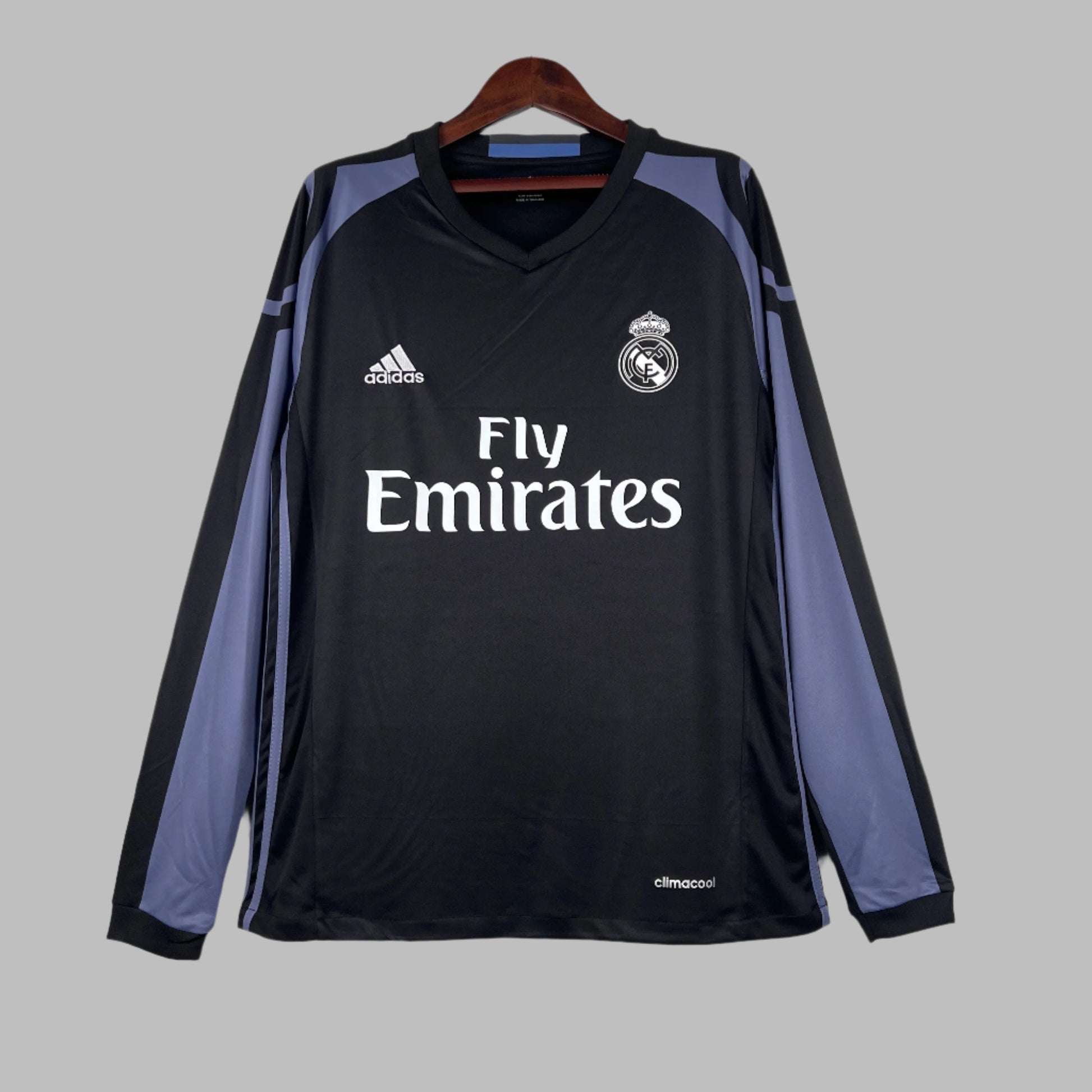 16/17 Retro Long Sleeve Real Madrid Black Jersey