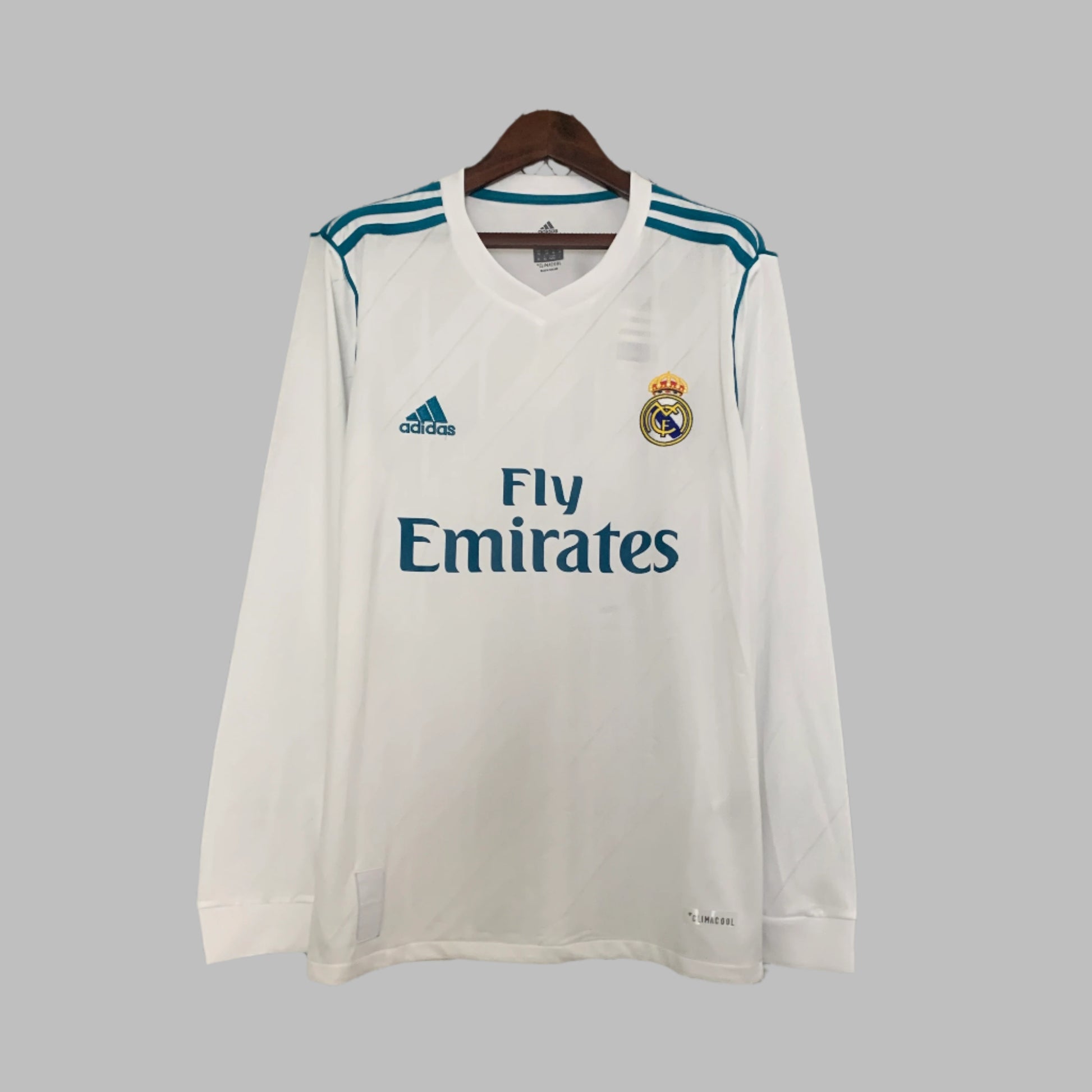 17/18 Long Sleeve Retro Real Madrid Home Jersey