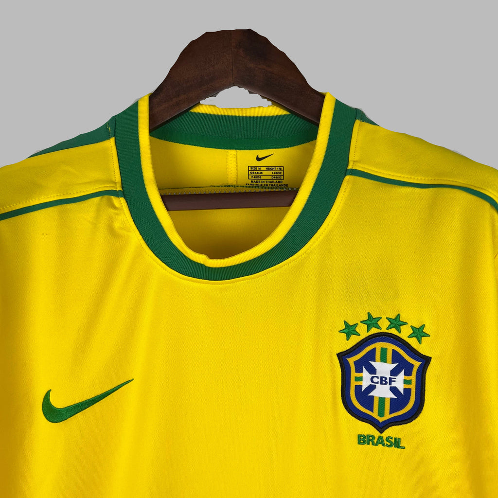 98/ Retro Long Sleeve Brazil Home Jersey