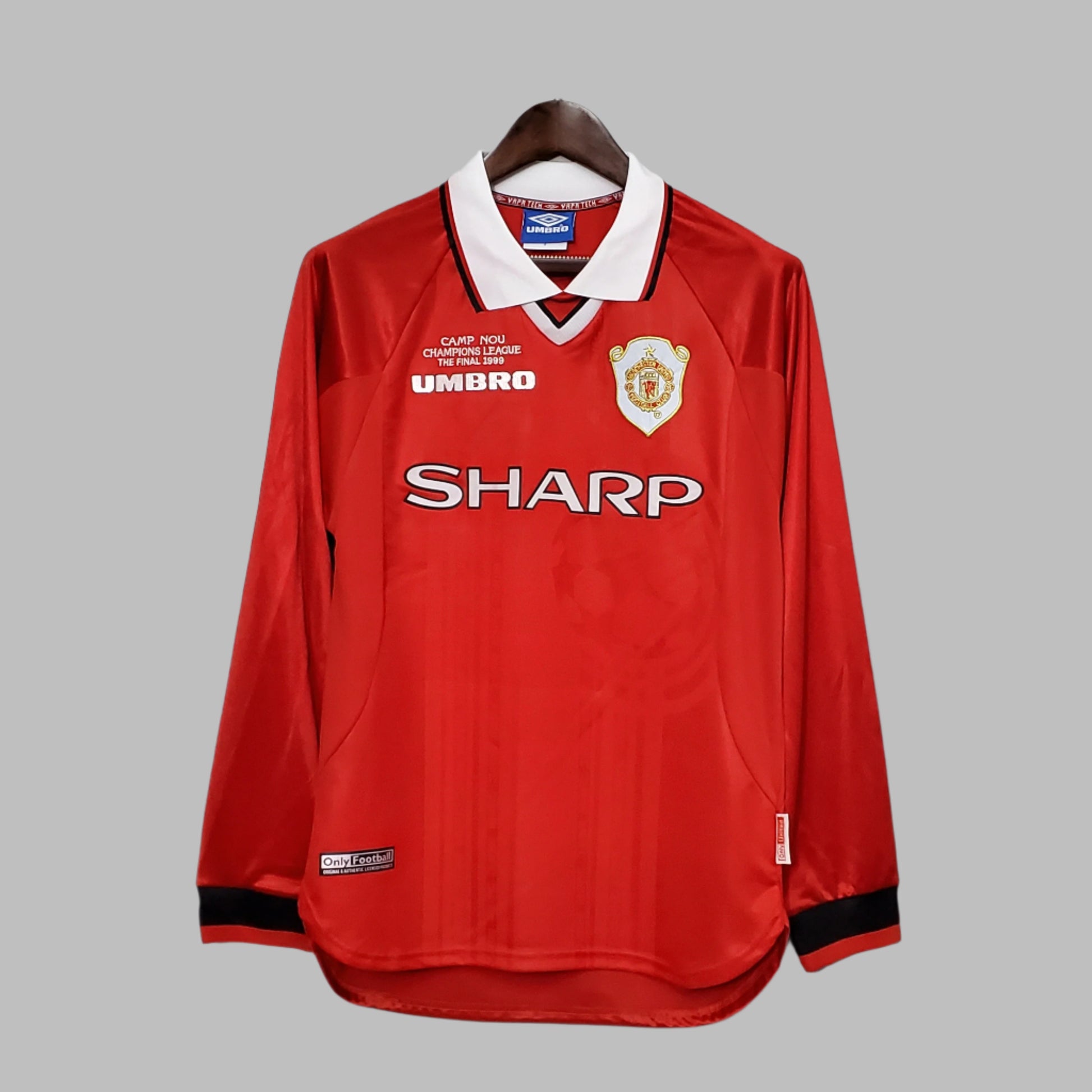 99/00 Long Sleeve Retro Manchester United Red Jersey