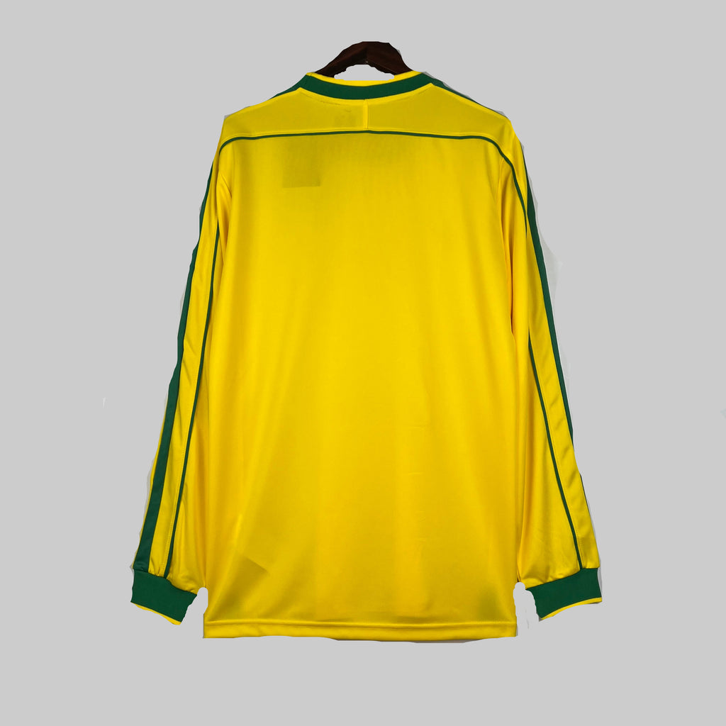 98/ Retro Long Sleeve Brazil Home Jersey