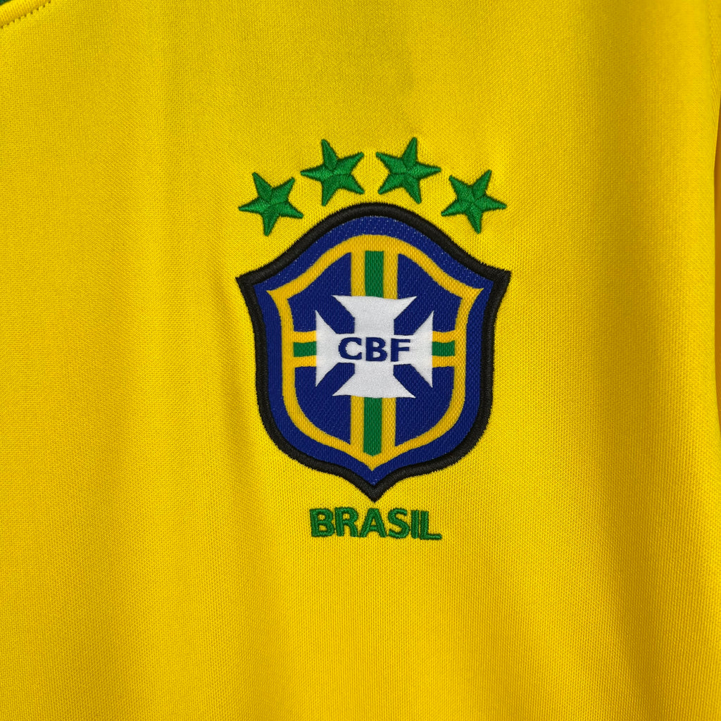 98/ Retro Long Sleeve Brazil Home Jersey