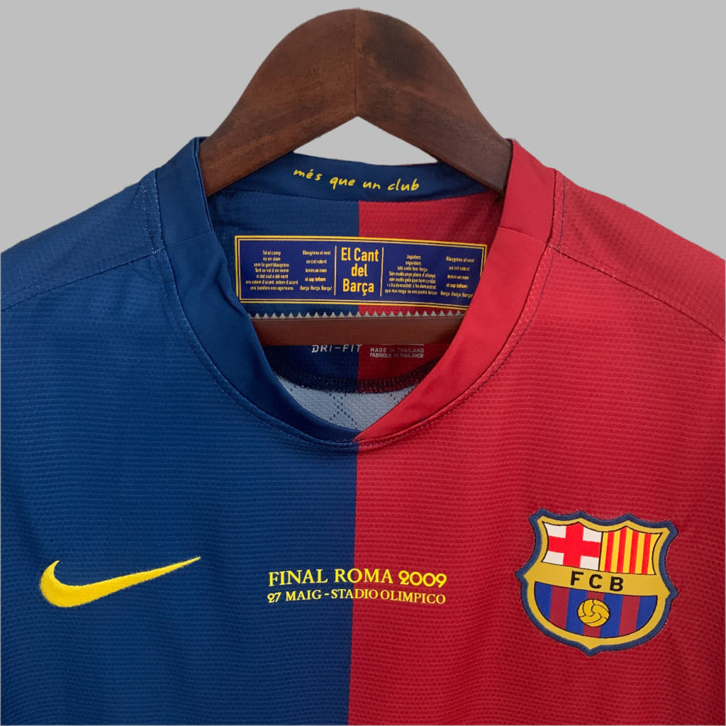 08/09 Long Sleeve Retro Barcelona Champions Jersey