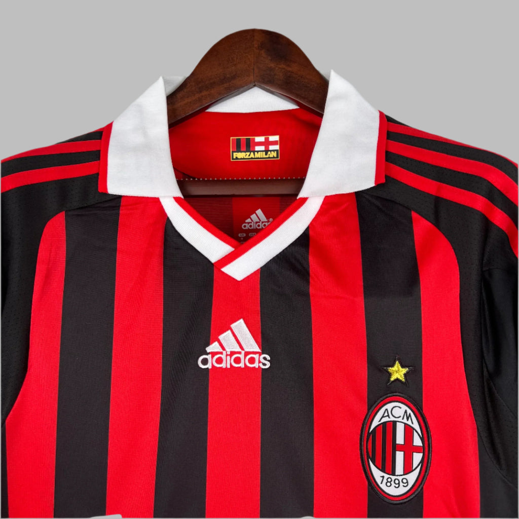 09/10 Retro Long Sleeve AC Milan Home Jersey