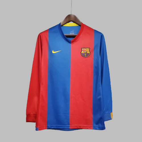 06/07 Long Sleeve Retro Barcelona Home Jersey