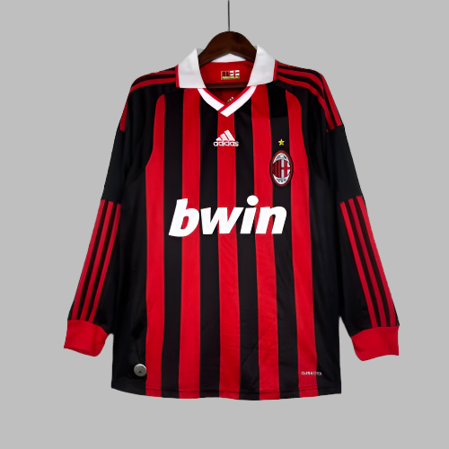 09/10 Retro Long Sleeve AC Milan Home Jersey